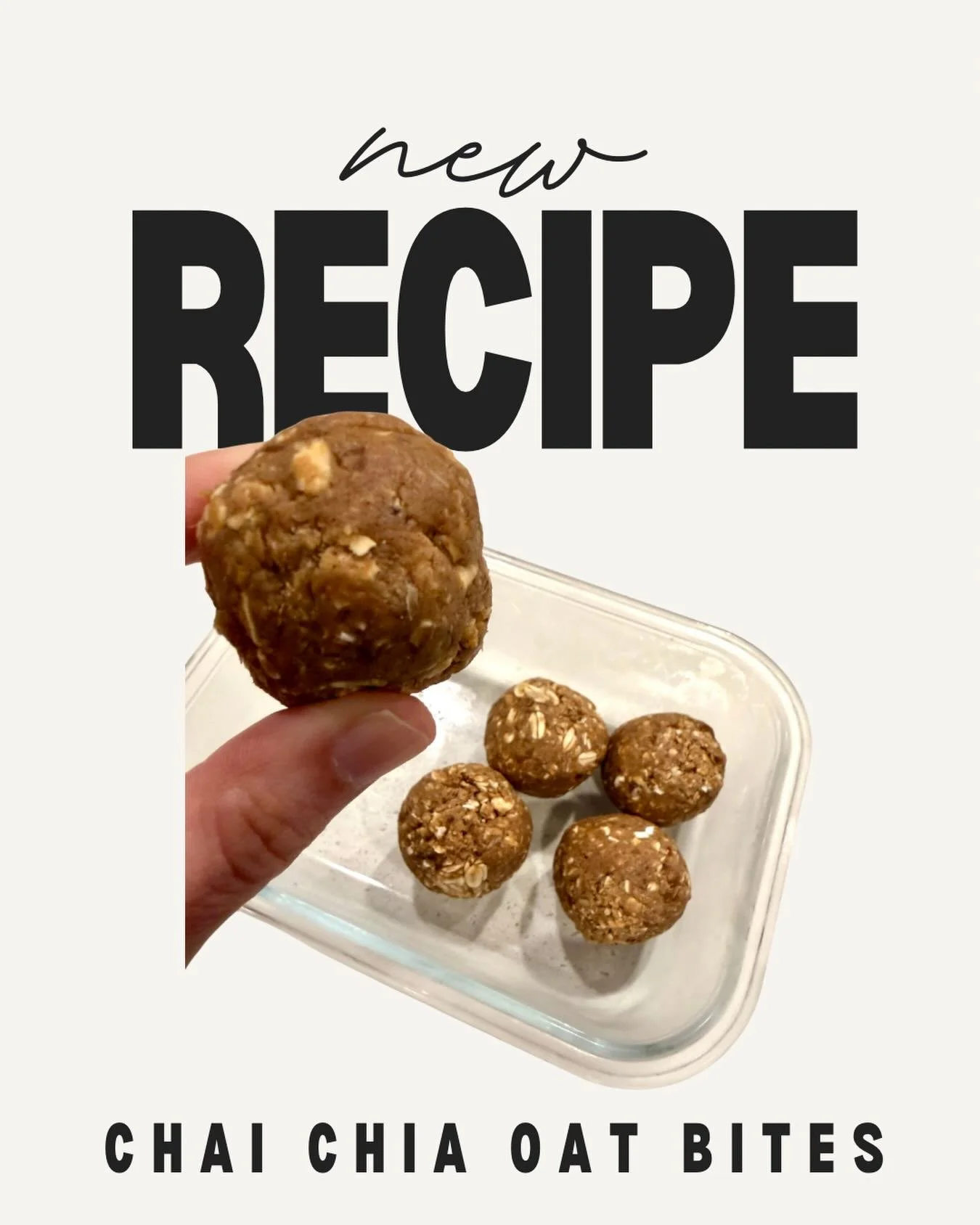 ✨ Chai Chia Oat Bites ✨

These little bites literally taste like a chai latte in snack form warm, sweet and so nourishing. Perfect for grab-and-go busy mornings, postpartum snack or after dinner treat. 

INGREDIENTS 
🤎 1 cup rolled oats
🤎 &frac14; 