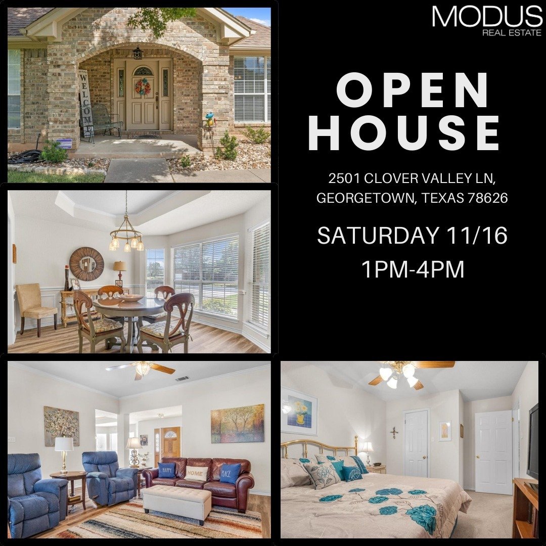 OPEN HOUSE

Check out this lovely home in Georgetown this weekend. Saturday, from 1-4pm. 

Listed for $425,500
3 bed, 2 bath
large lot in tranquil neighborhood without an HOA

Close to Georgetown's charming historic square with easy access to shoppin