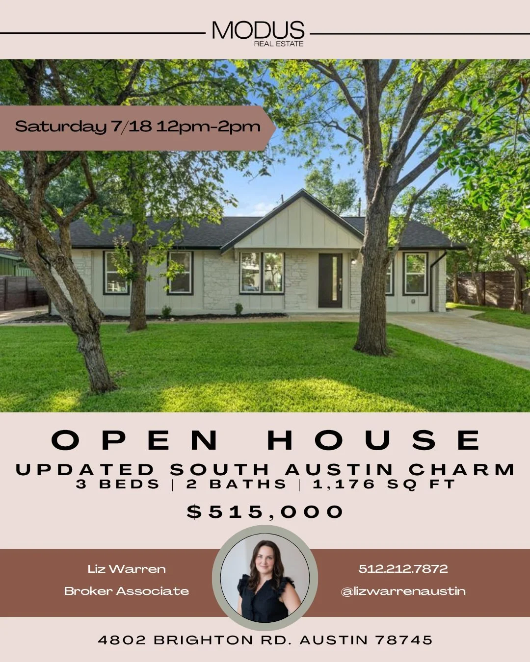 OPEN HOUSE SATURDAY 7/18
Come say hello before the game. This updated South Austin home is in one of the HOTTEST areas. 

3 beds, 2 baths
TONS of upgrades
Endless possibility

$515,000

listed by Kristen Jacobs at Compass

#lizwarrenaustin
#listedbyl