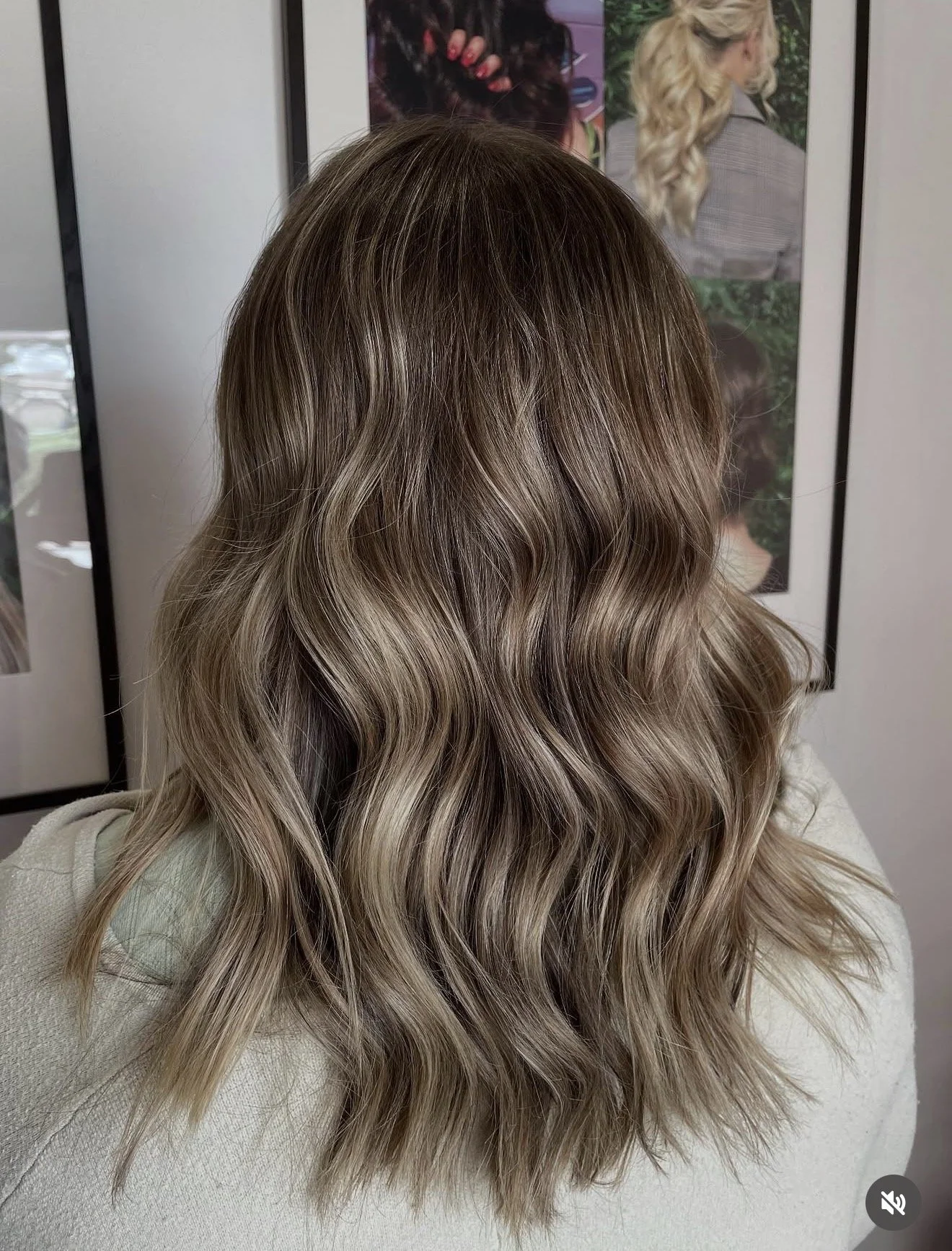 Soft brunette waves with dimensional hair colour created at Travis Hairdressing in Blackwood.