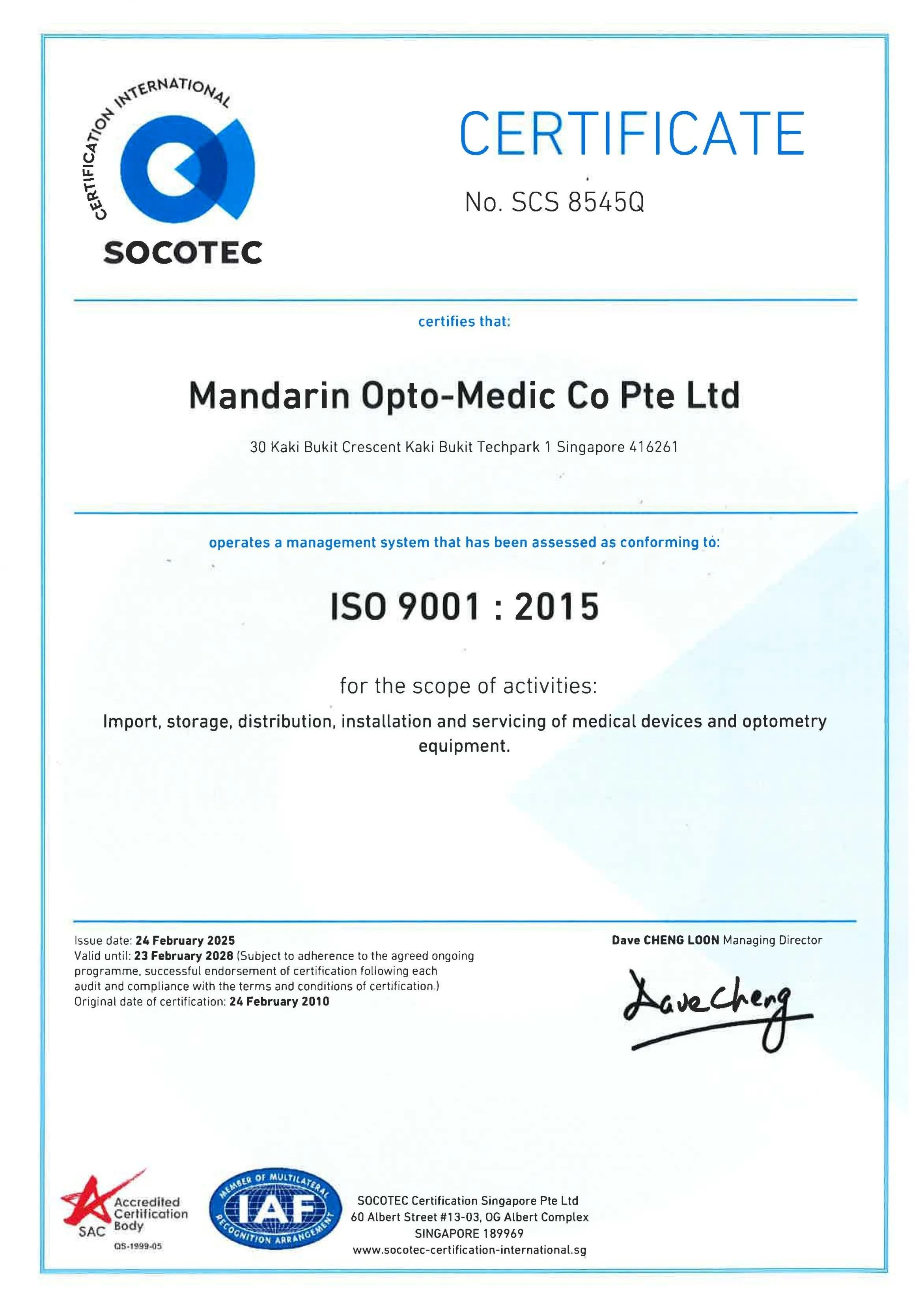 MOC ISO 9001 2015 Certificate