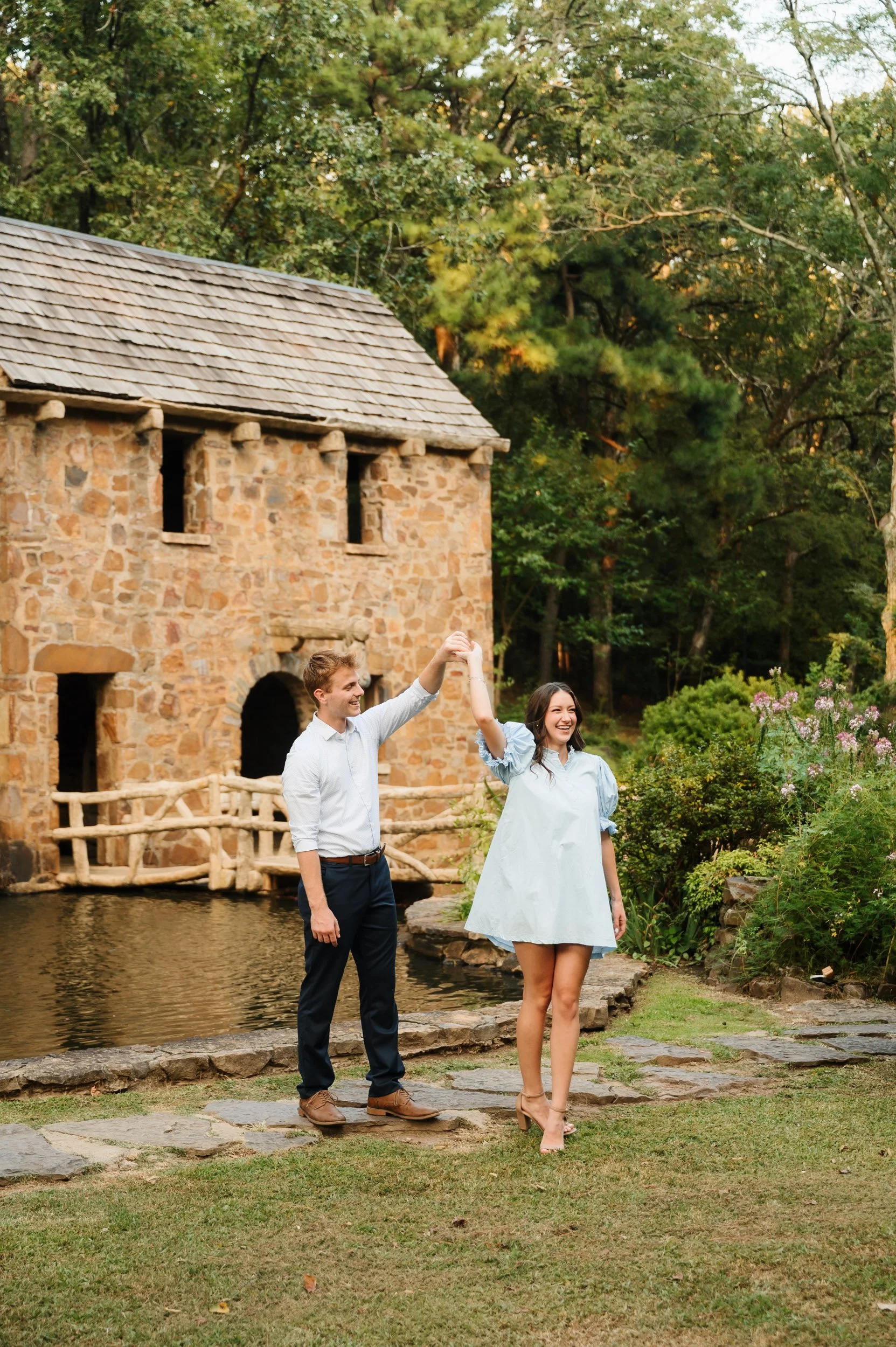 Couple posing outdoors during Franklin Tennessee engagement session