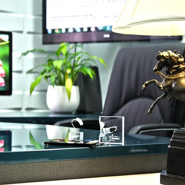 Office reception desk at Deane Audiology - elegant hearing and brain health