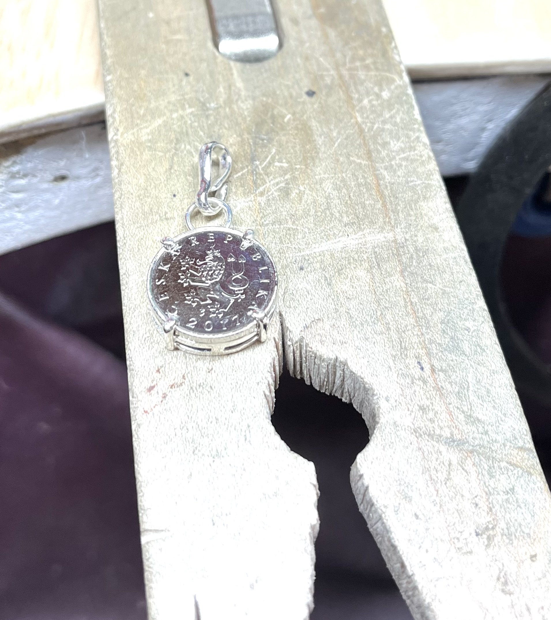 Customers own coin made in to a pendant