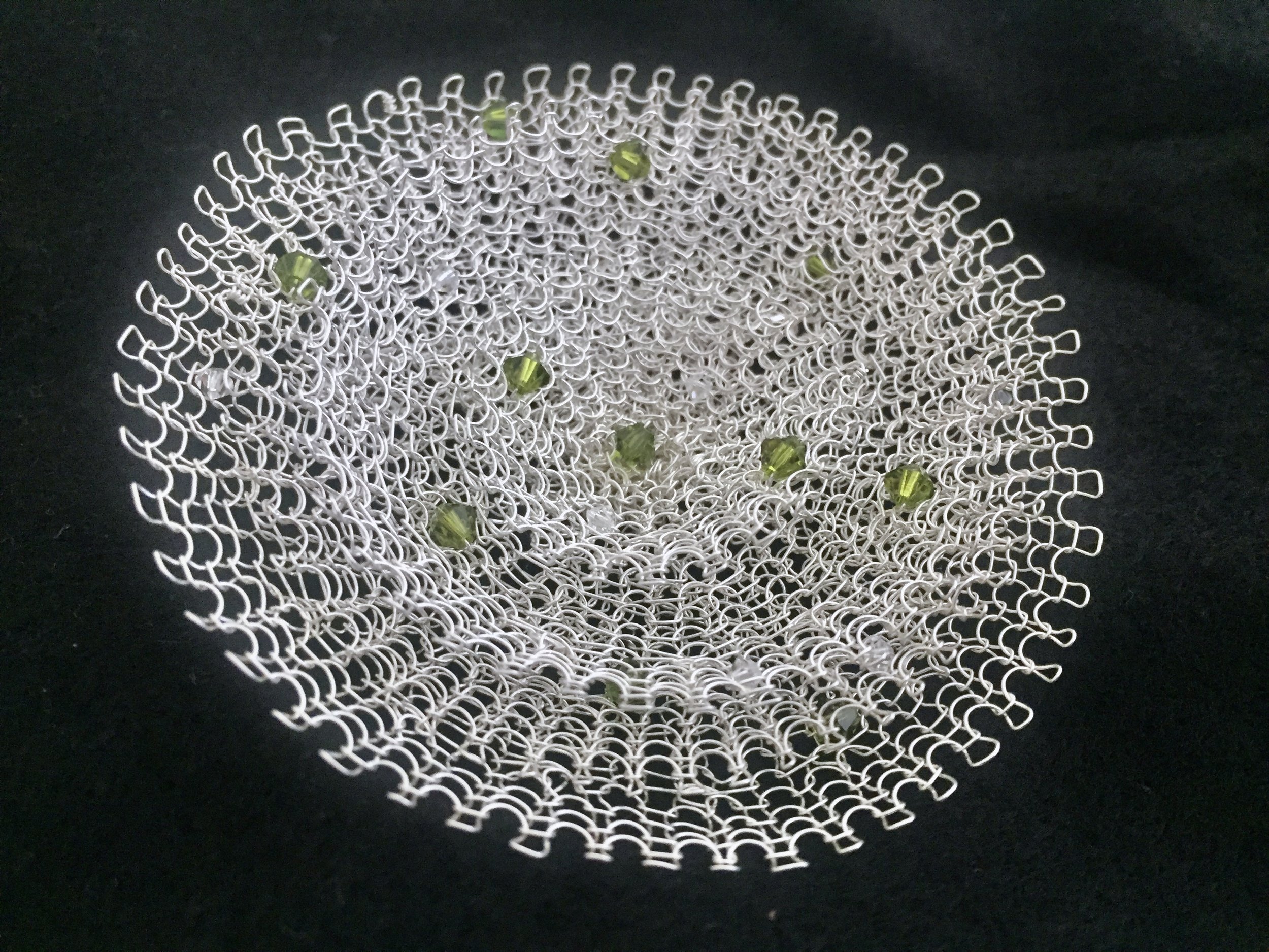 Hand knitted brooch. Custom made in fine silver