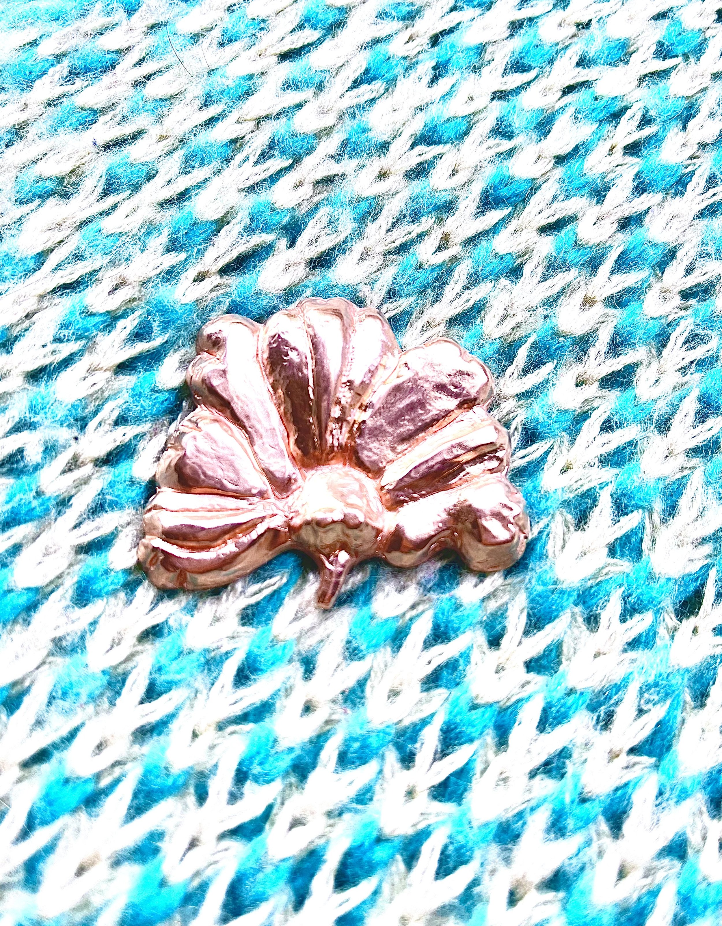 Chased abd reupoussed brooch. Custom made in copper