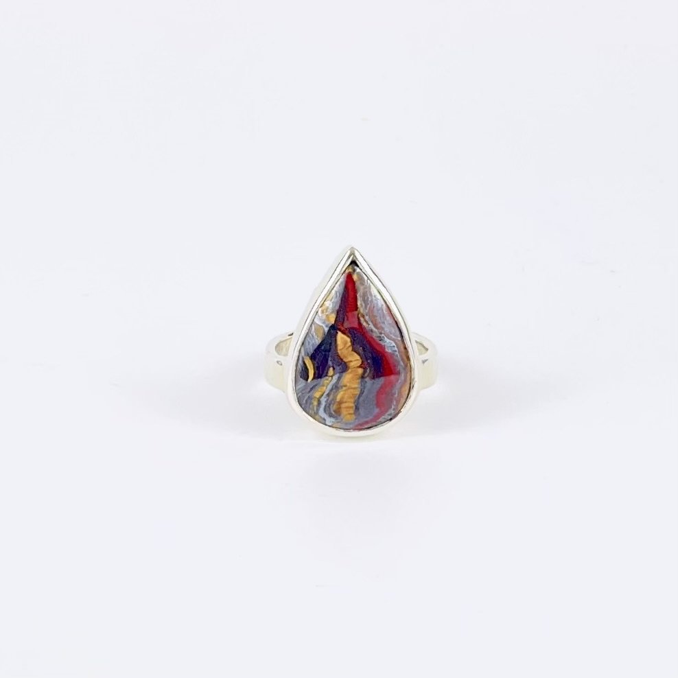 Tiger Iron mens ring. Custom made in Sterling silver