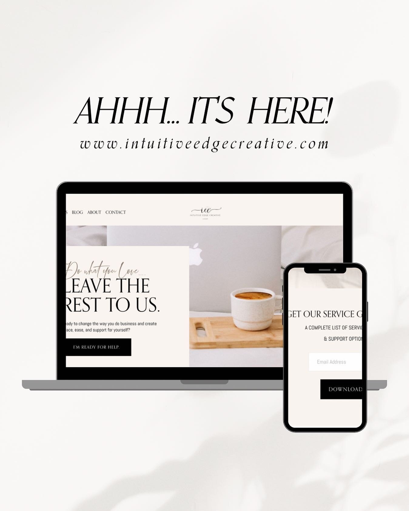 The Delegate To Elevate event yesterday was AMAZING - thank you to those who came live.
For everyone else, we announced at the event that WE. ARE. HERE! Intuitive Edge Creative is open for business.

Take a look at our website, download our service g