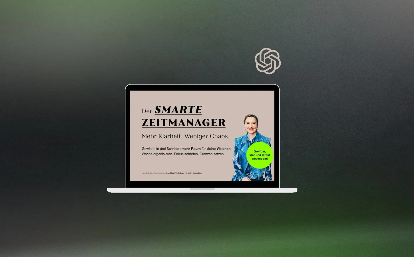 Der smarte Zeitmanager – kostenloses Workbook von Angela Ziegler für mehr Klarheit, Fokus und Struktur im Alltag mit KI-Unterstützung.