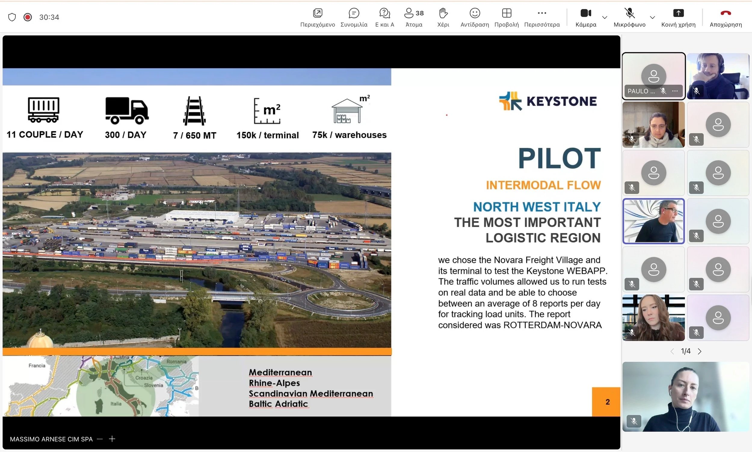 Presentation of the Intermodal Pilot by Massimo Arnese.