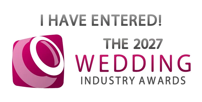 Logo for the 2027 Wedding Industry Awards with text 'I HAVE ENTERED! THE 2027 WEDDING INDUSTRY AWARDS'