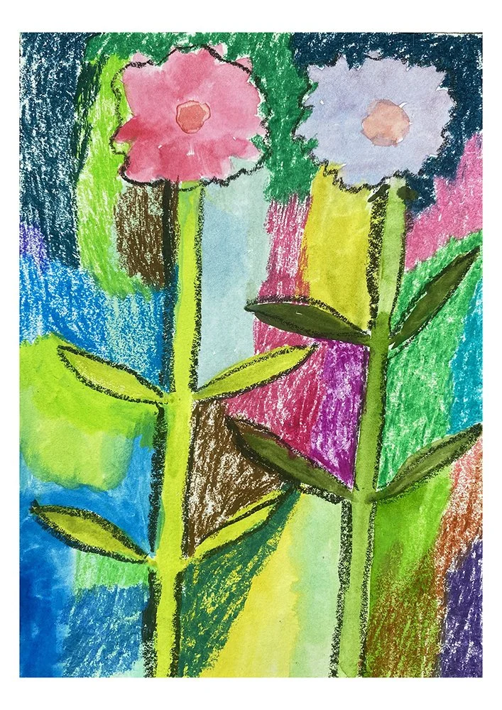 Postcard - Messy Flowers (pink & lilac)