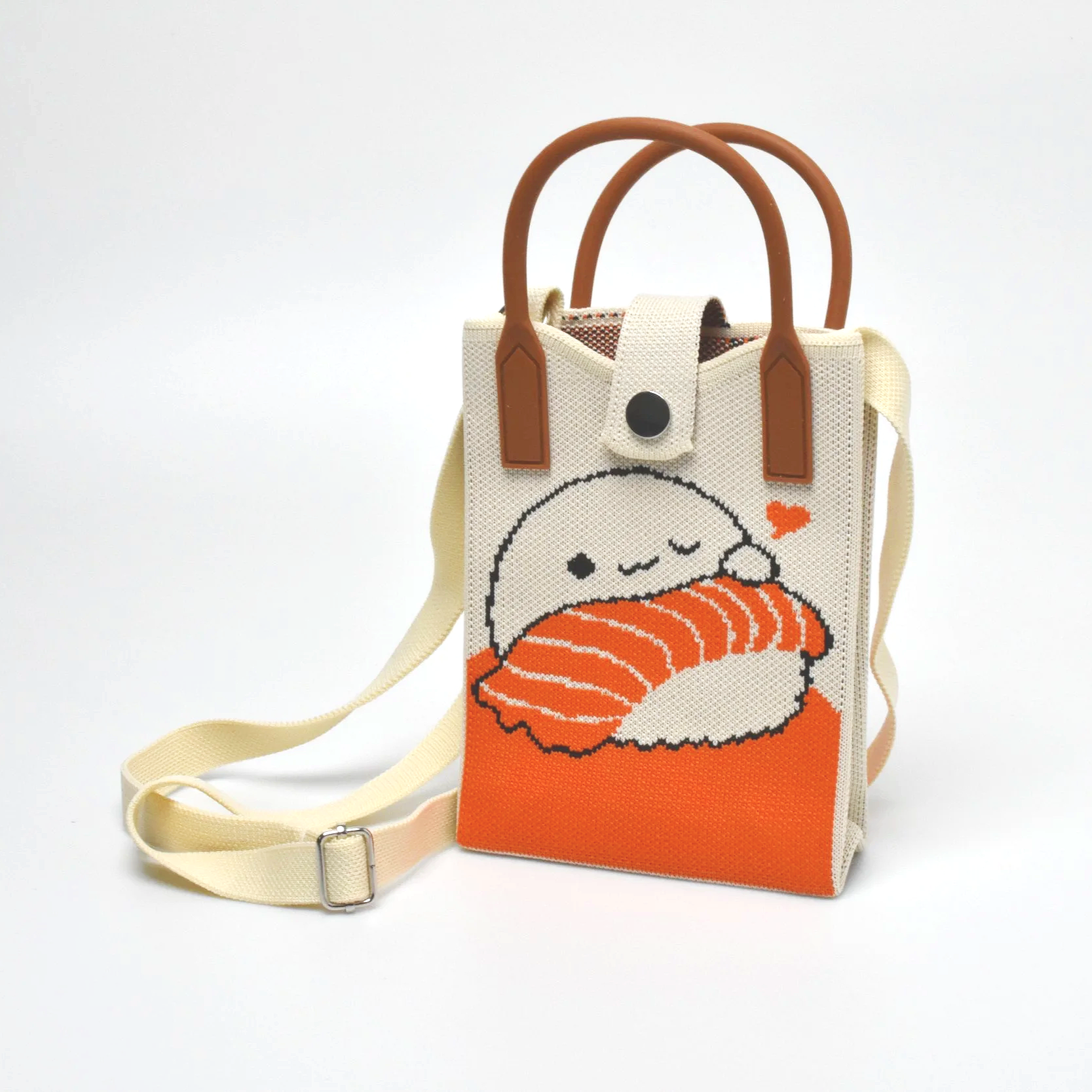 Sushi Shoulder Bag – Salmon Nigiri Design (22 × 14 cm)