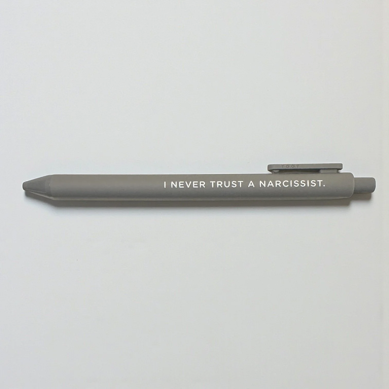 Minimalist dark grey jotter pen featuring bold Minimalist dark grey jotter pen featuring bold Taylor Swift Reputation quote.