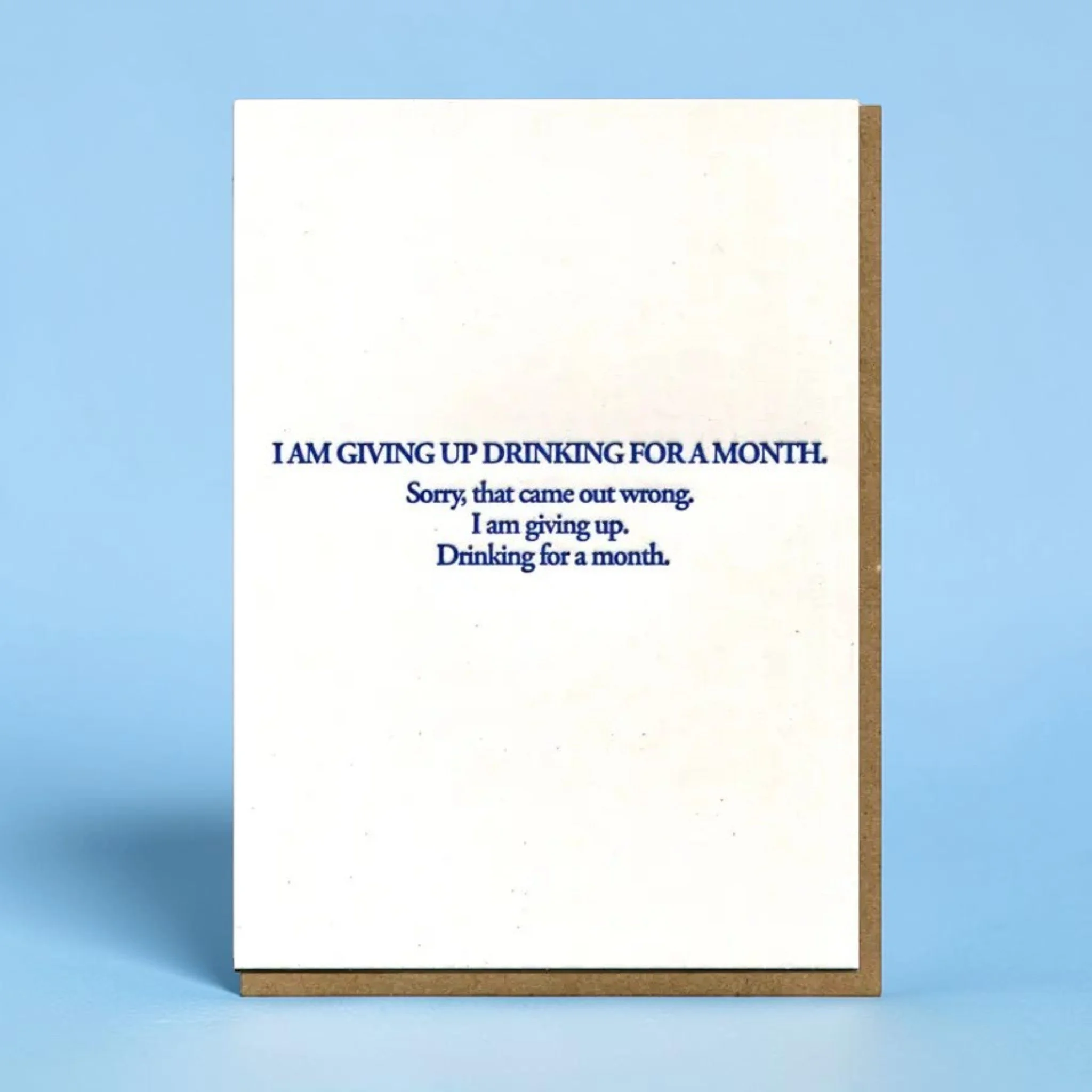 Giving Up Drinking for a Month Card