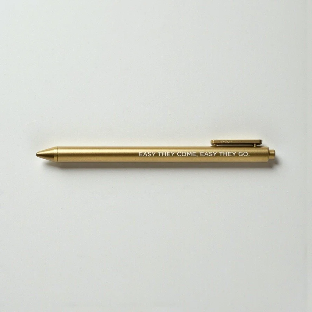 “Easy they come, easy they go” — from Taylor Swift song, the pen for signing off like you meant it.