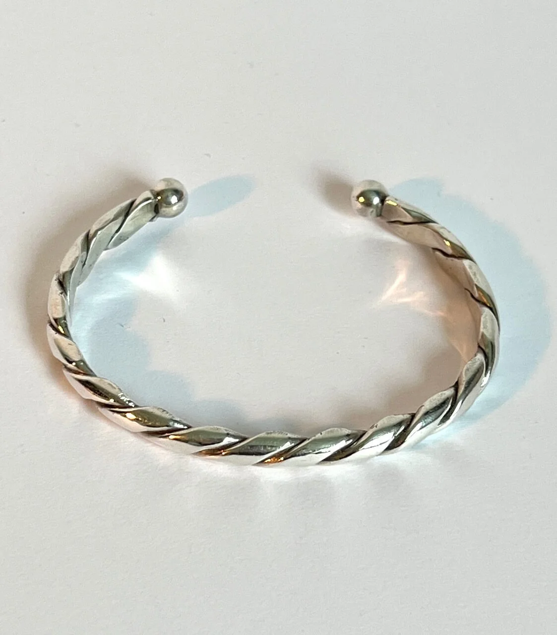 Twisted silver  Rope cuff bracelet