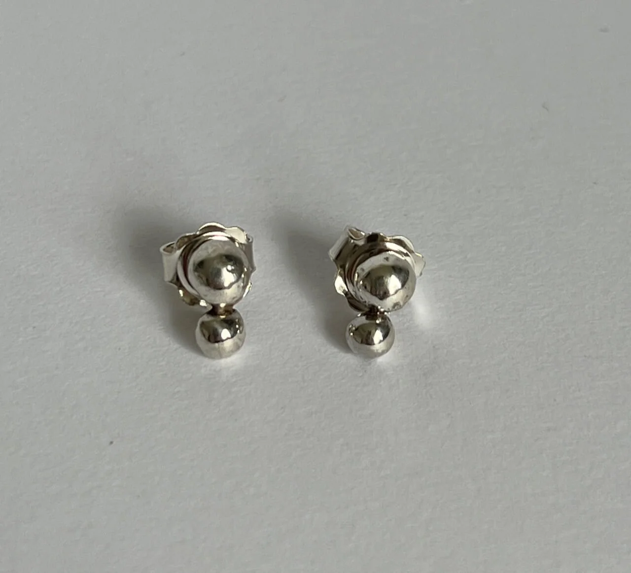 Heritage Silver Double Bead Drop Earrings