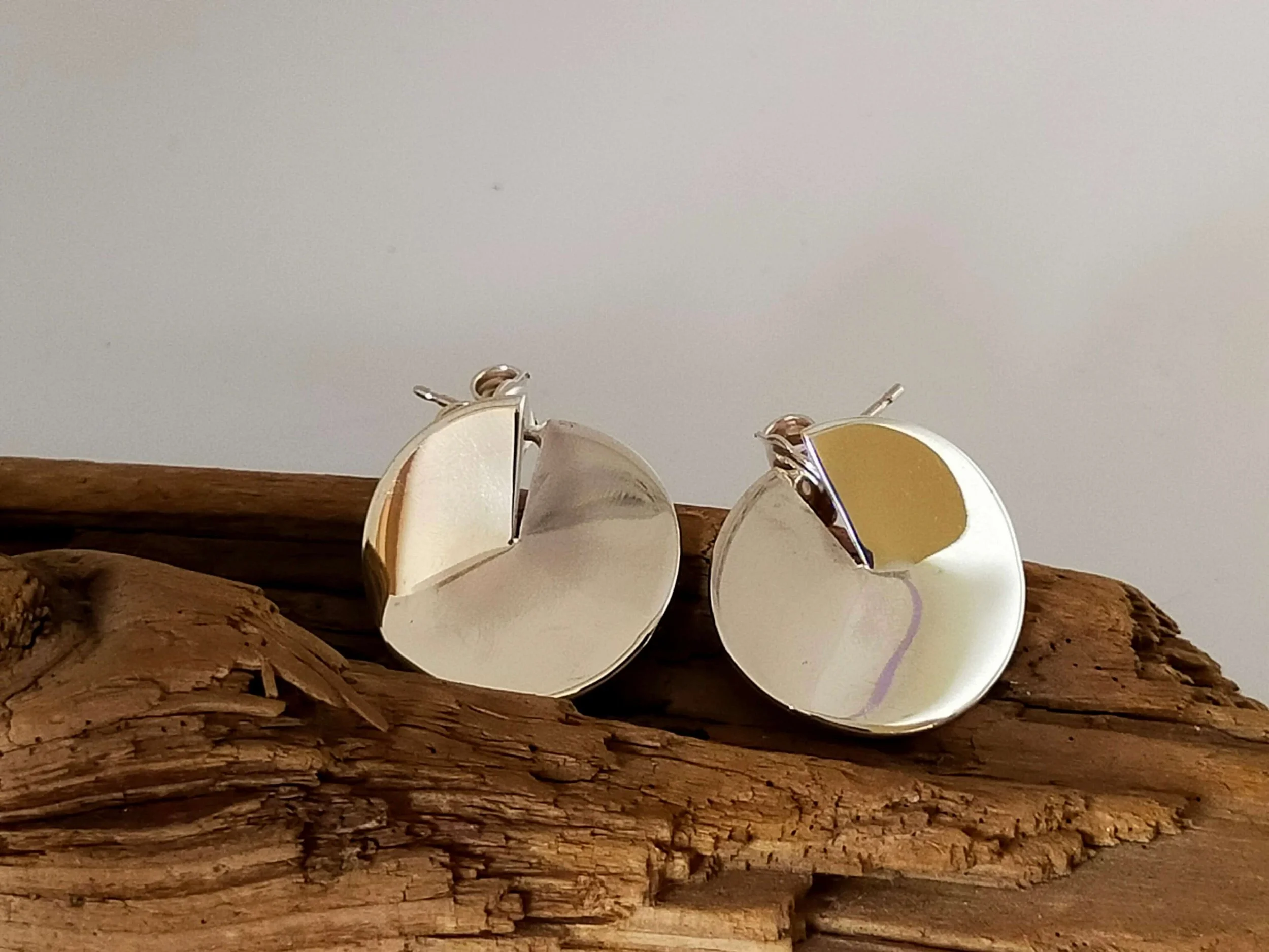 Heritage Silver Split Disc Earrings