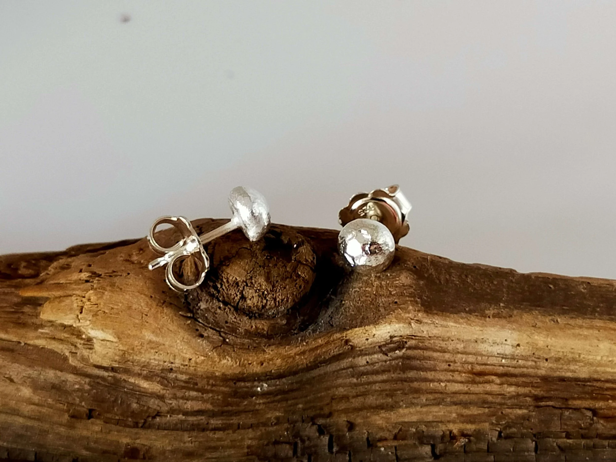 Heritage Hammered Silver Stud Earrings