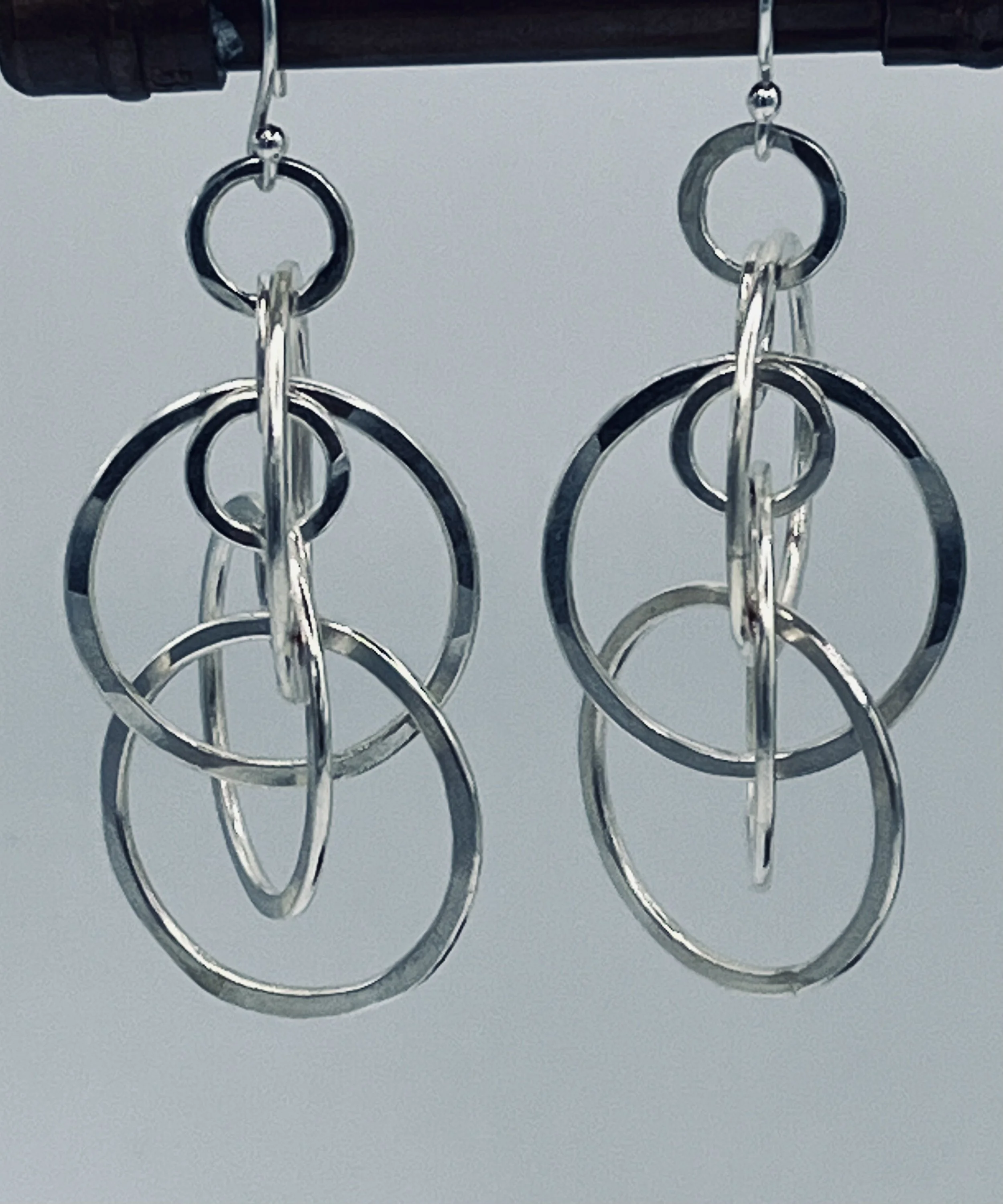 Three dimensional sculptural silver Earrings