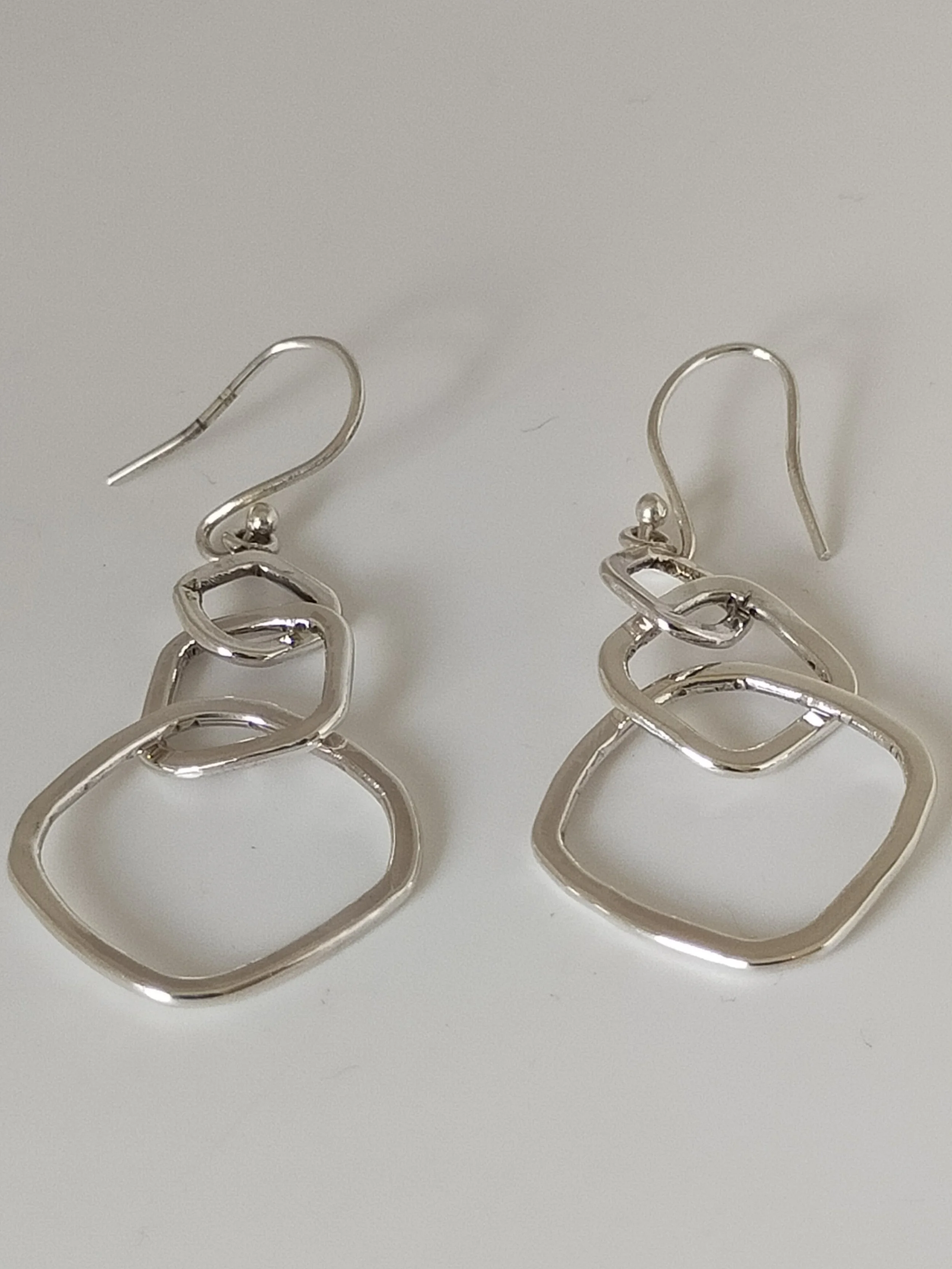 Angular Geometric Silver earrings