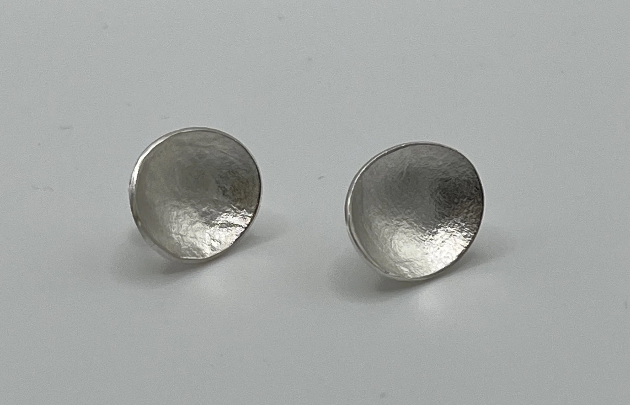Matte oval stud bowl earrings