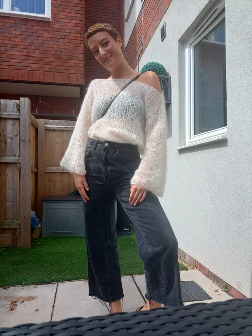 MIDGE NATURAL BASKET WEAVE CREW SWEATER