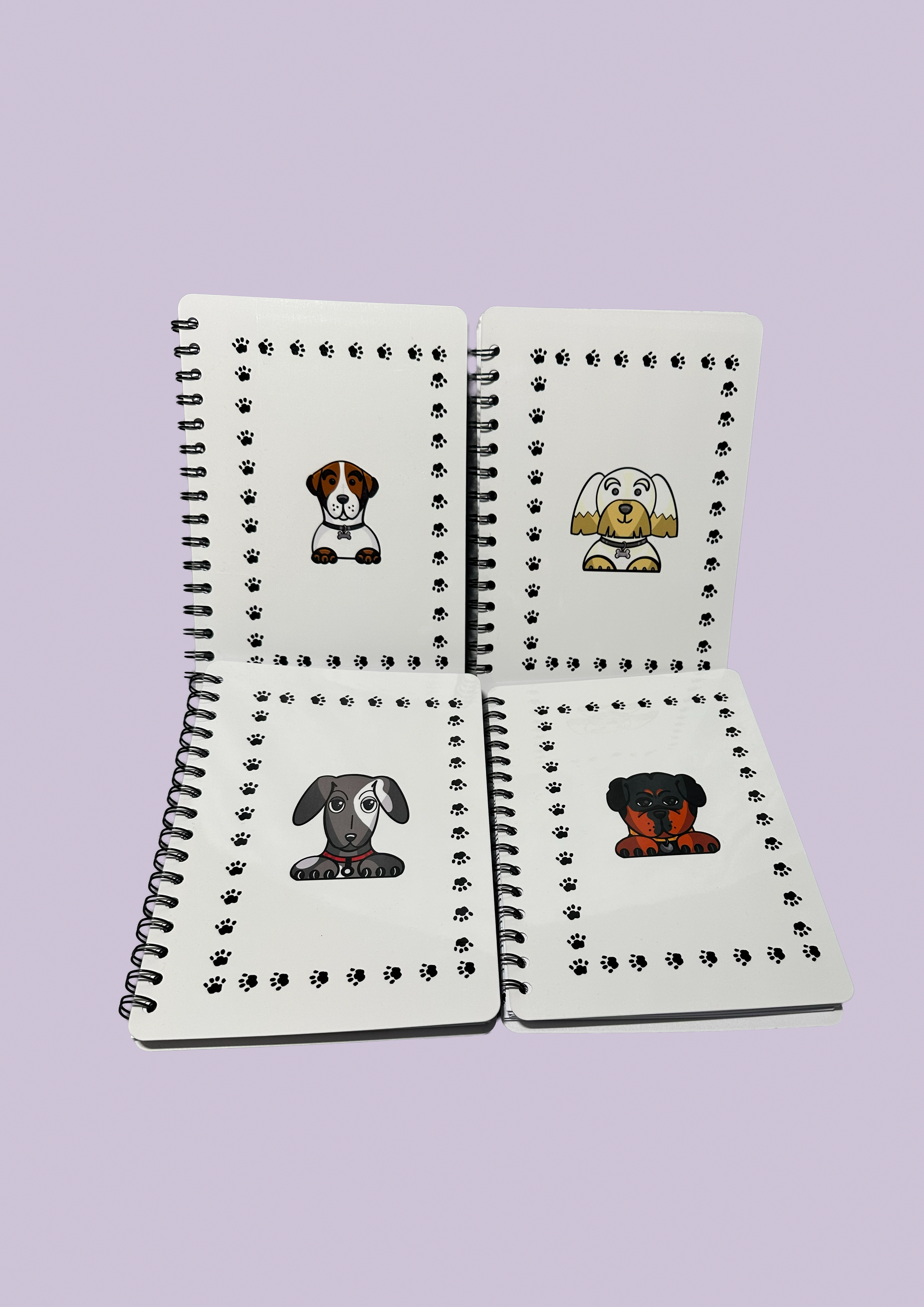 A5 Dogs, wired soft case notebook, from Paws collection, 50 double sided pages 120gsm