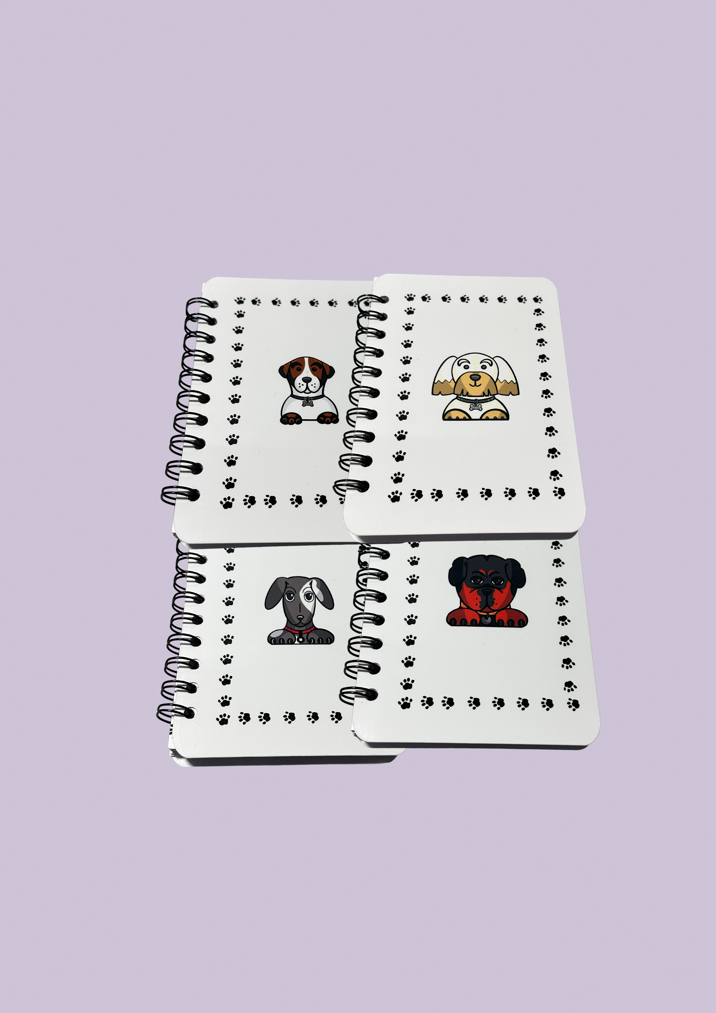 A6 Dogs, wired soft case notebook, from Paws collection, 50 double sided pages 120gsm