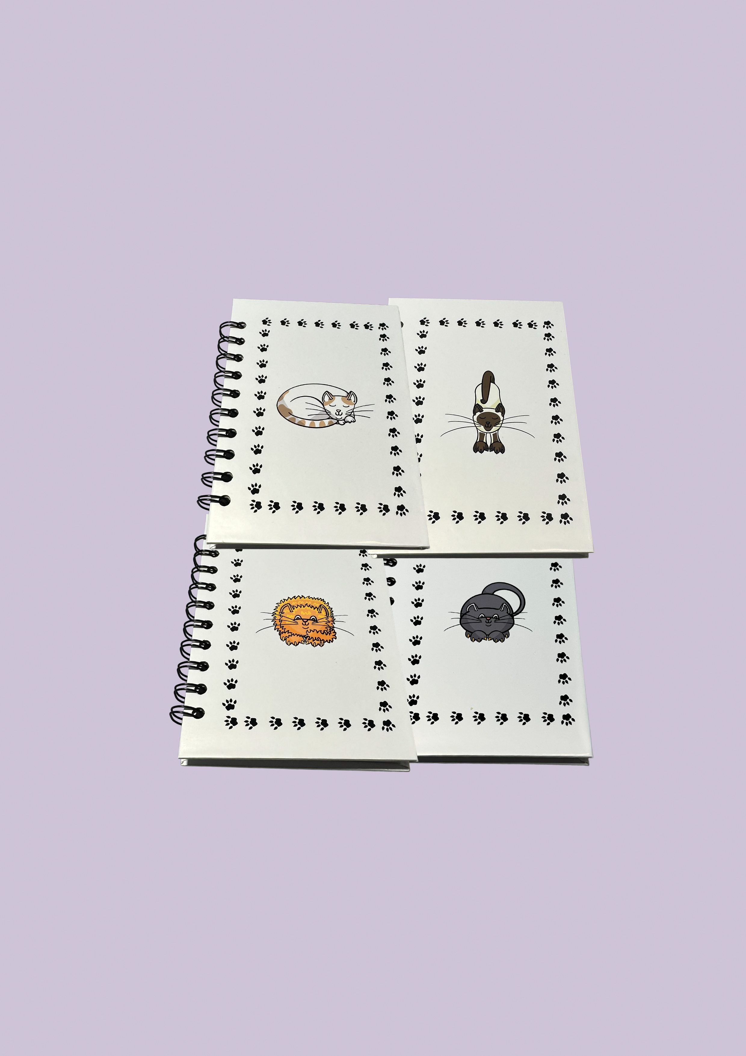A6 Cats wired hardcase notebook, from Paws collection, 50 pages 120gsm