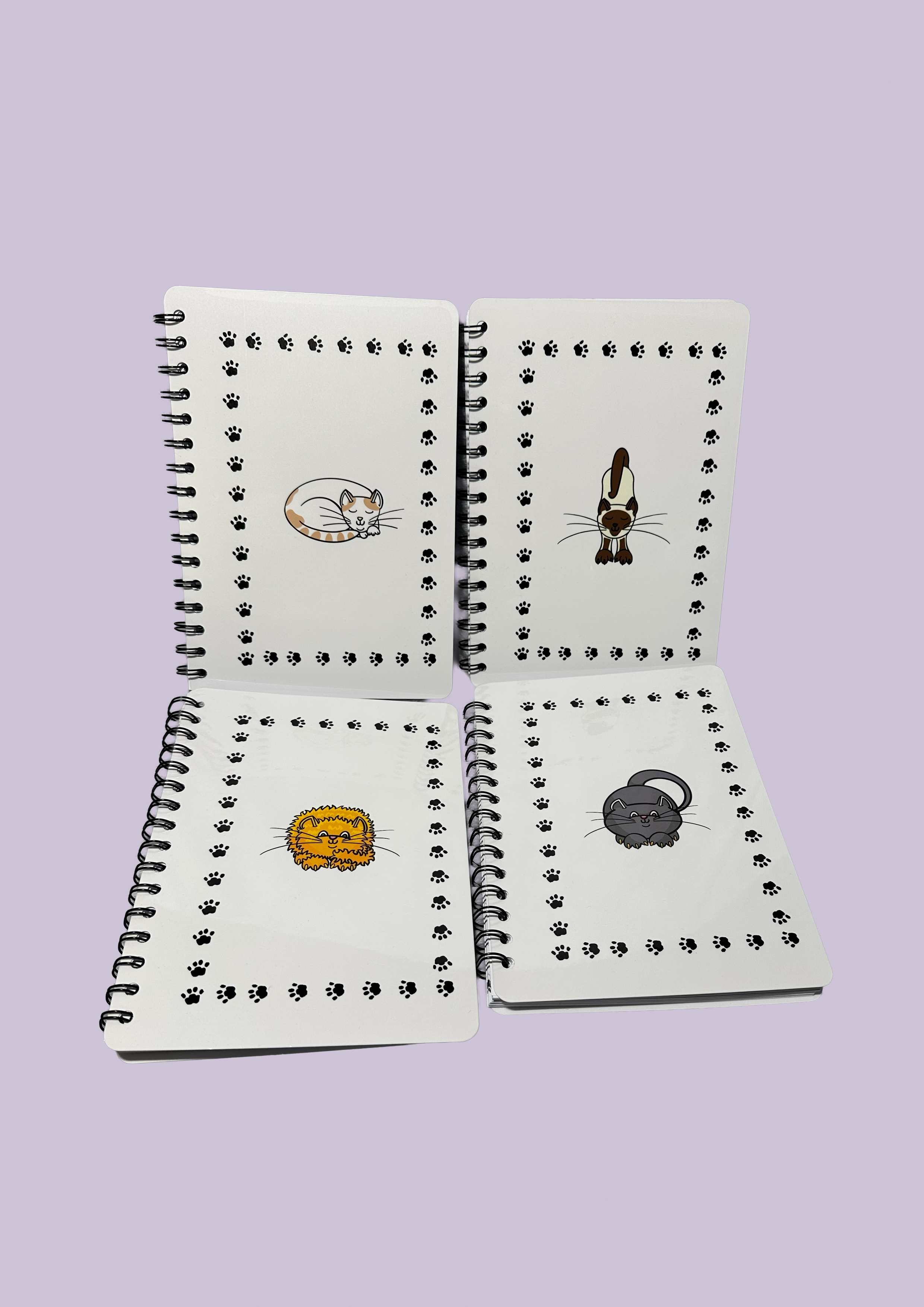 A5 Cats, wired soft case notebook, from Paws collection, 50 double sided pages 120gsm