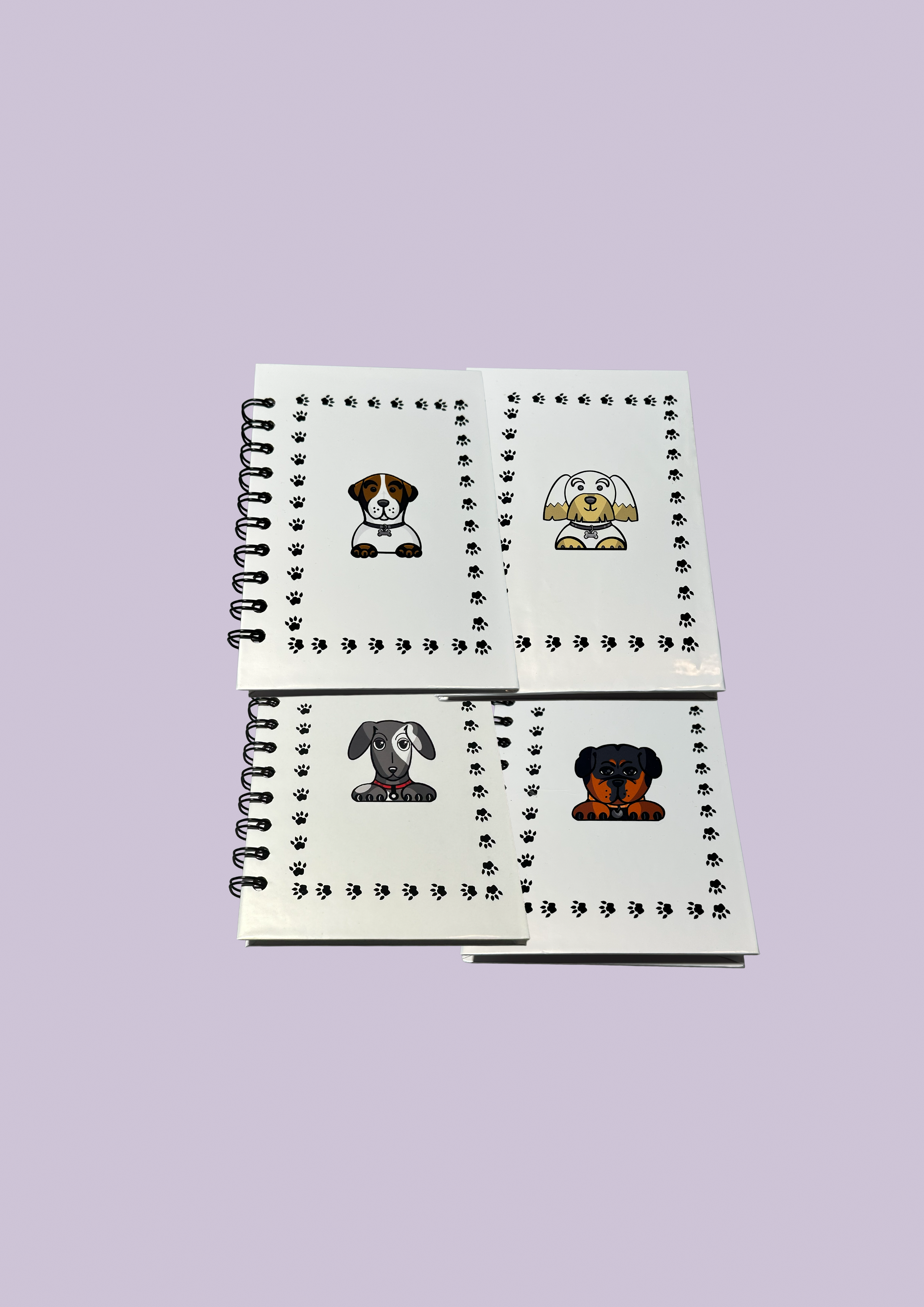 A6 Dogs wired hardcase notebook, from Paws collection, 50 pages 120gsm