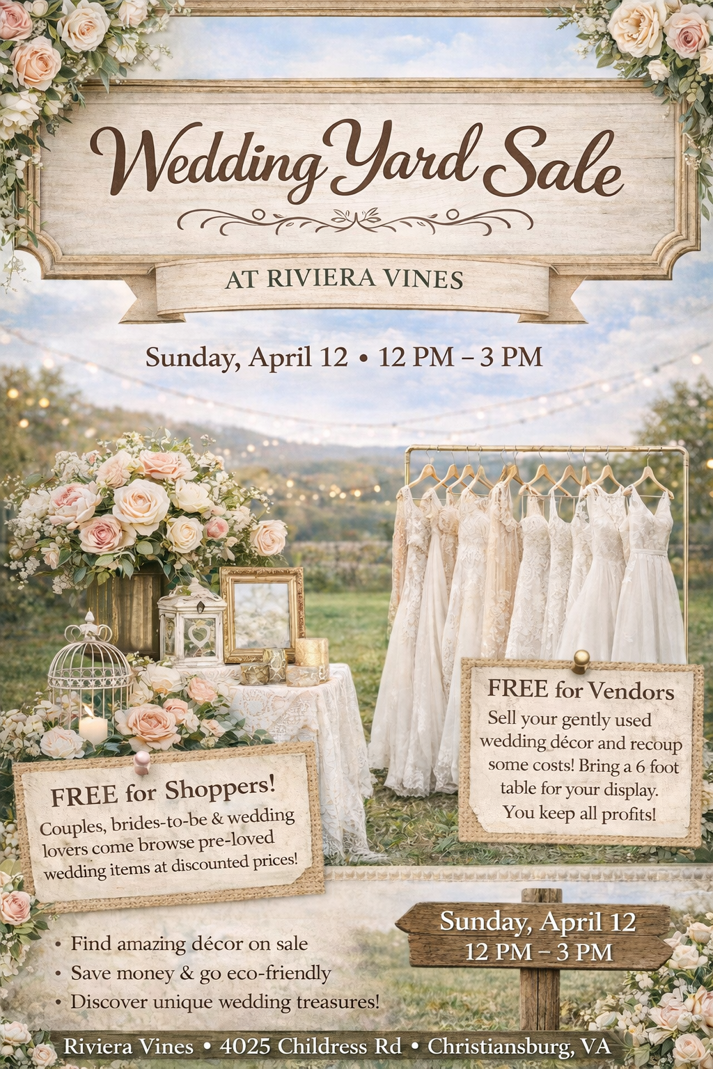 Wedding Yard Sale at Riviera Vines