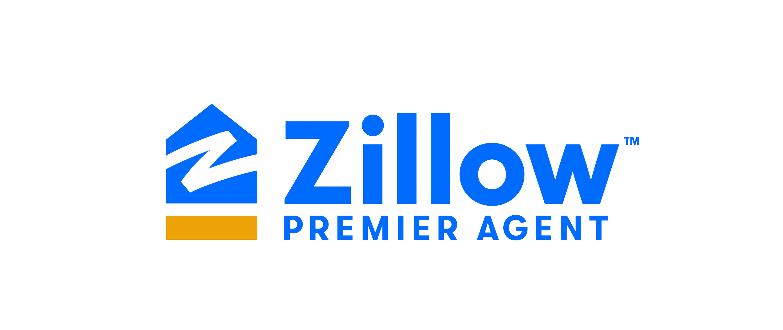 Zillow Premier Agent logo with a stylized house icon, the word 'Zillow' in blue, and 'Premier Agent' written below.