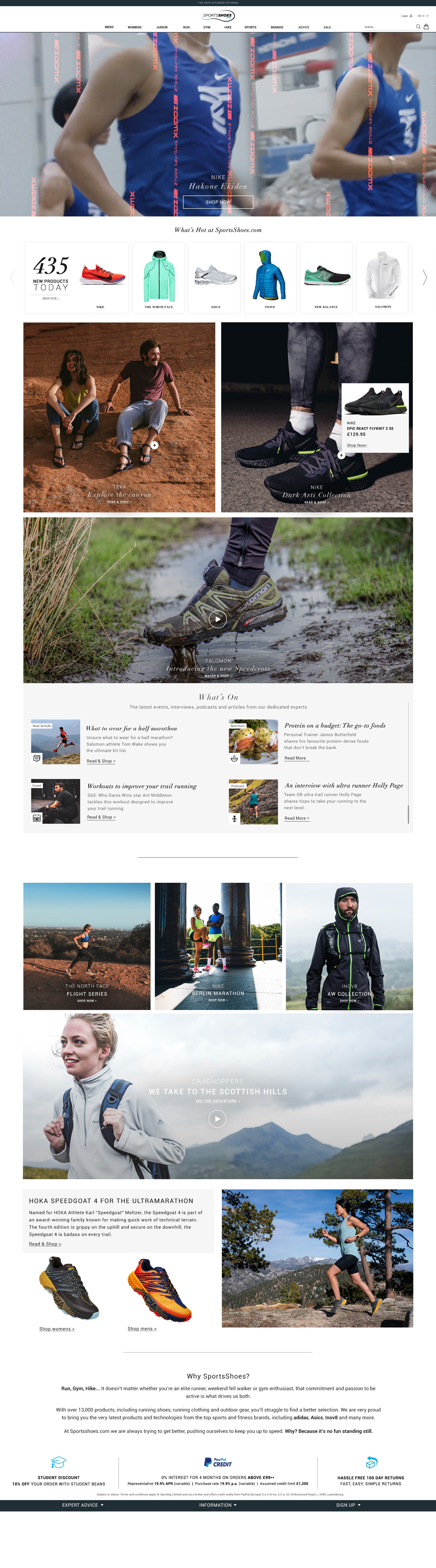 SportsShoes Homepage Redesign