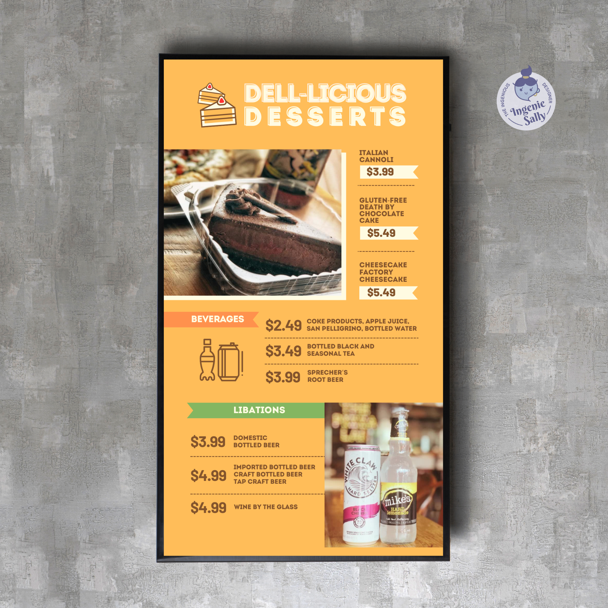 Editable animated menu design made in Canva, perfect for restaurants. No subscription needed. Customize daily specials, combos & more easily