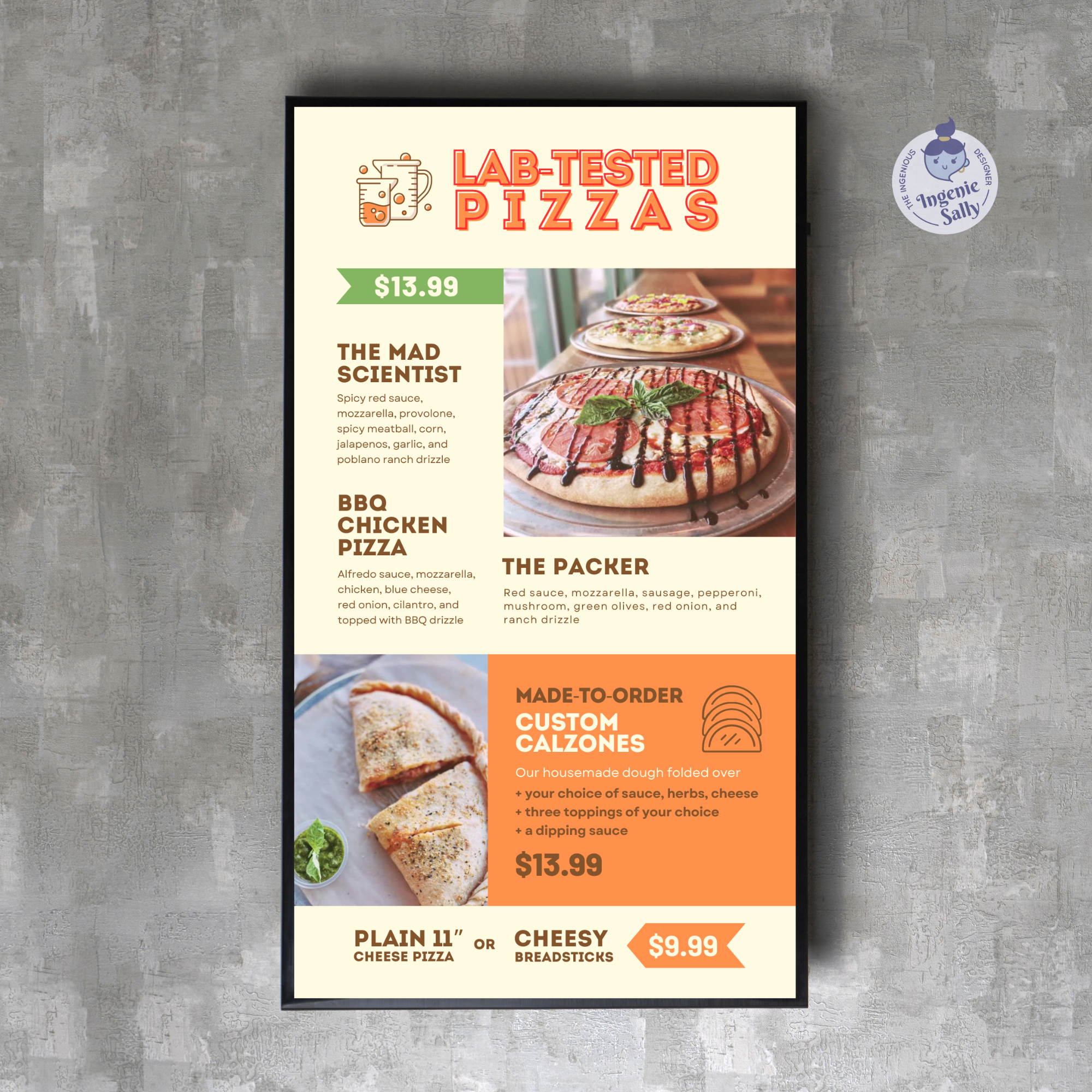 Editable animated menu design made in Canva, perfect for restaurants. No subscription needed. Customize daily specials, combos & more easily