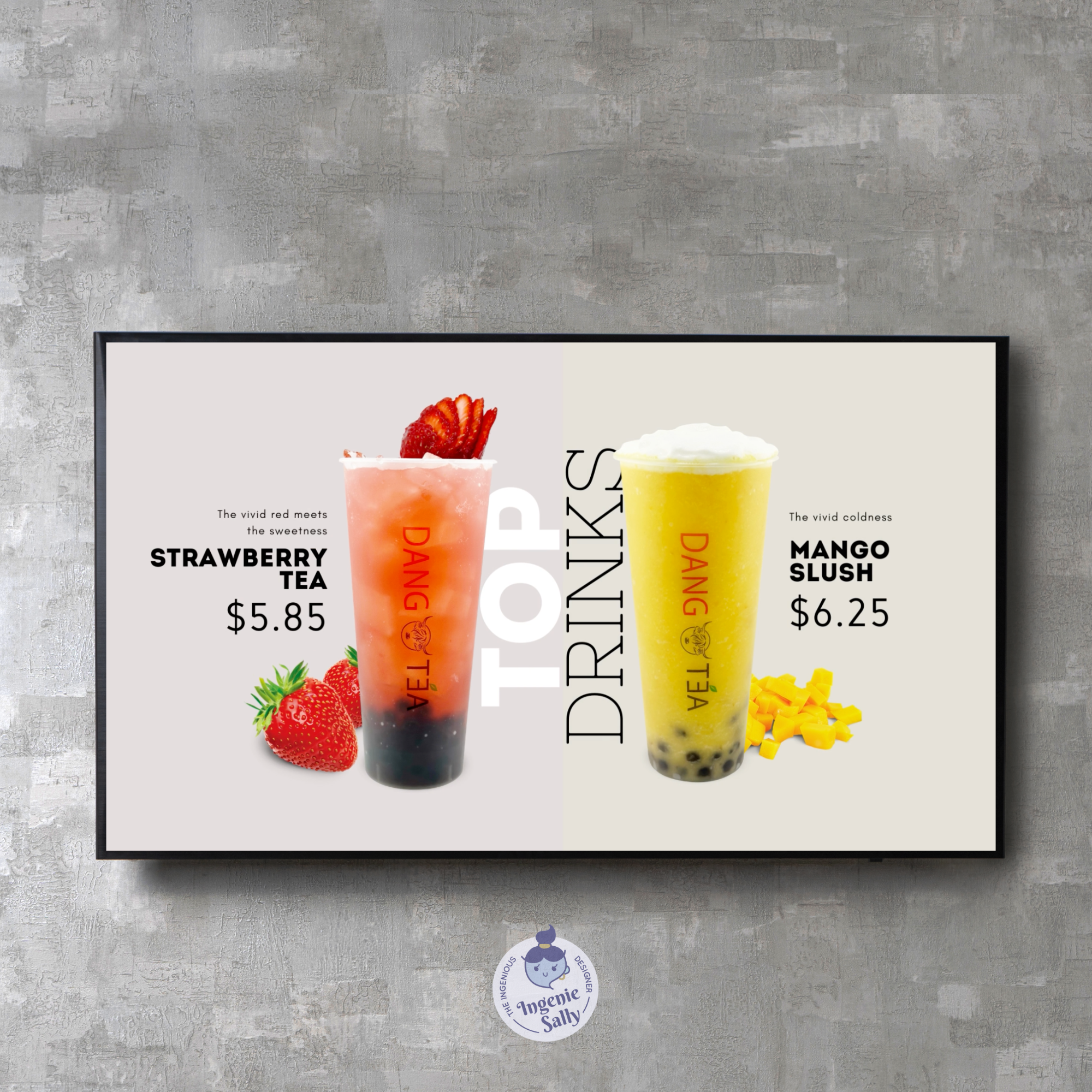 Editable animated menu design made in Canva, perfect for restaurants. No subscription needed. Customize daily specials, combos & more easily