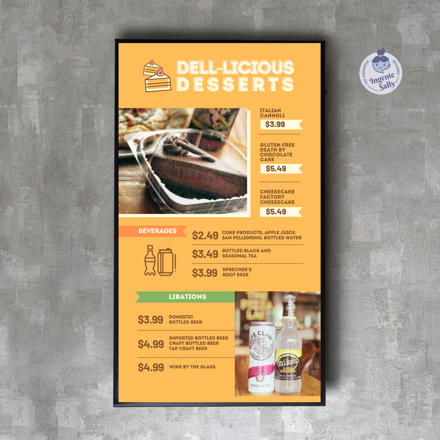 Digital/LED Menu Board in Canva — Editable Animated Digital Menu Board ...