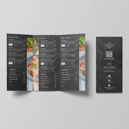 DIY dine-in food takeout to go menu Canva template — Ingenie Sally