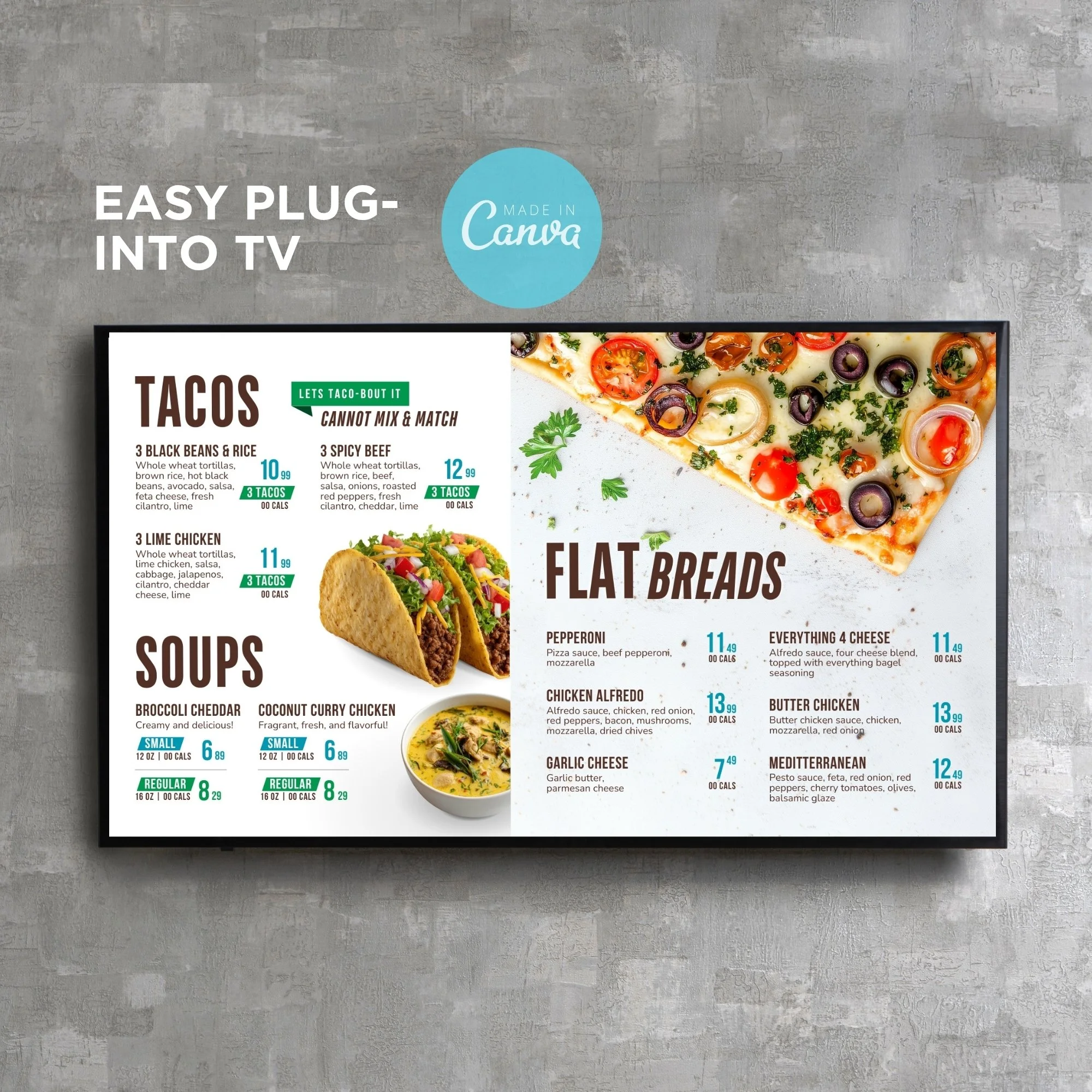 DIY Static TV Editable Digital Menu Board Screen Canva Template 1.jpg