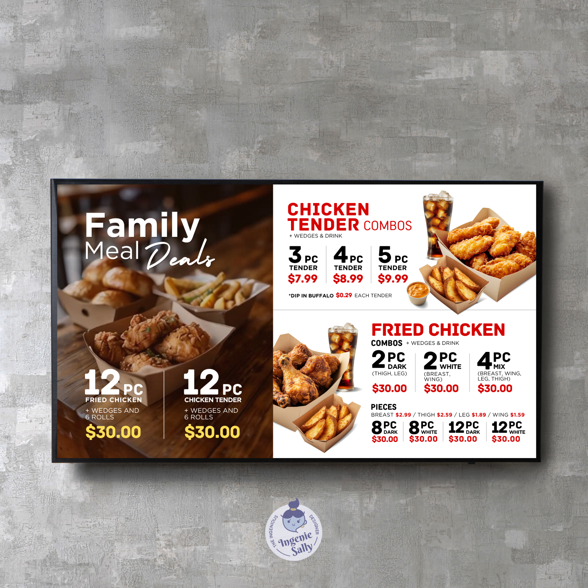 Editable animated menu design made in Canva, perfect for restaurants. No subscription needed. Customize daily specials, combos & more easily