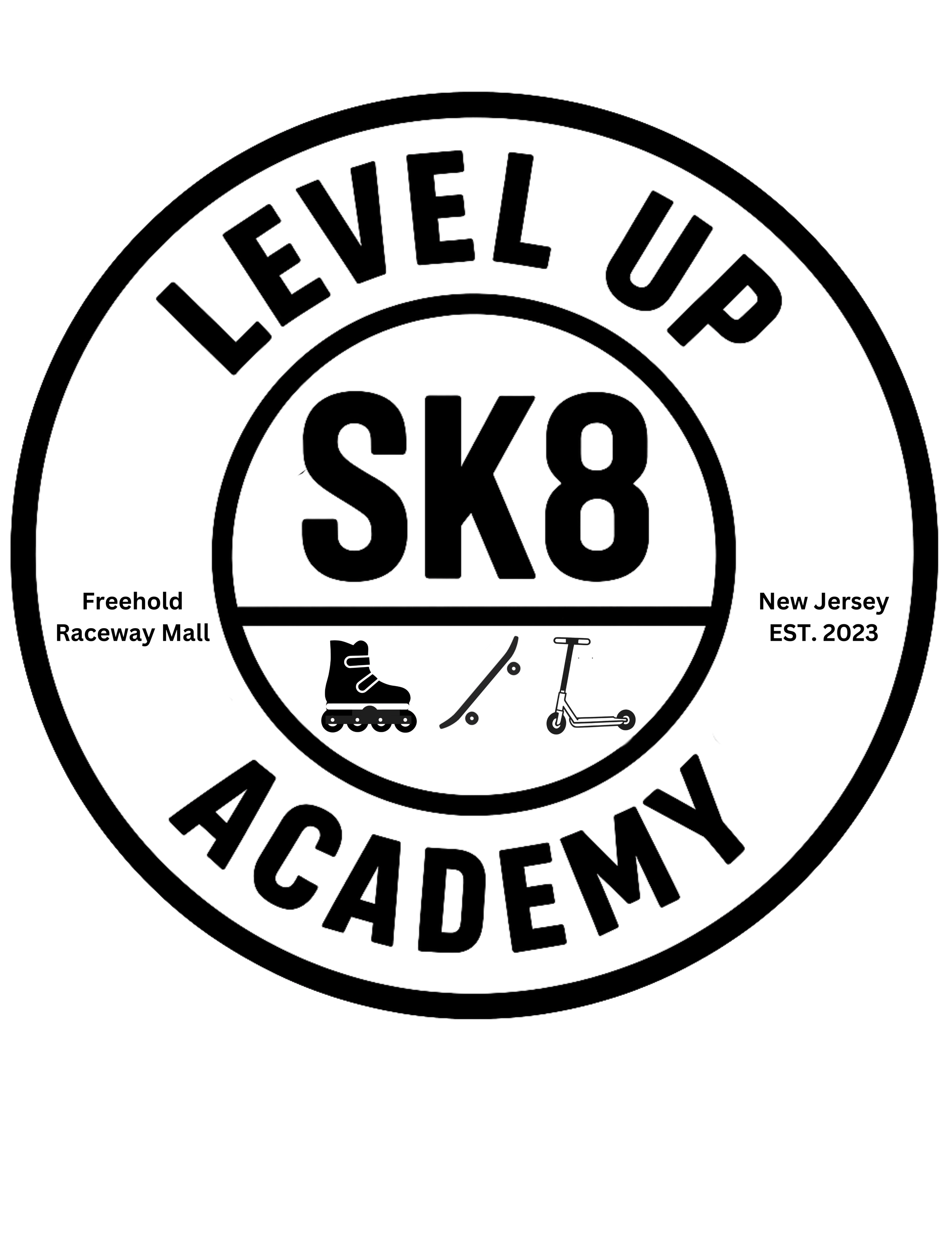 Sticker Freehold Level Up Skatepark In Freehold New Jersey. Beginner Classes