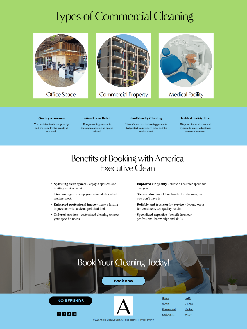 Commercial Cleaning Website
