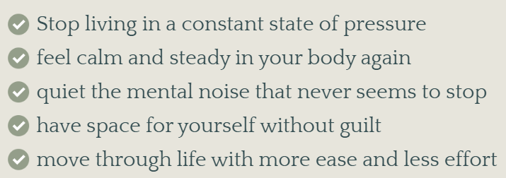 Text list with five motivational statements about mental and physical well-being.