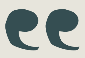 Two stylized quotation marks