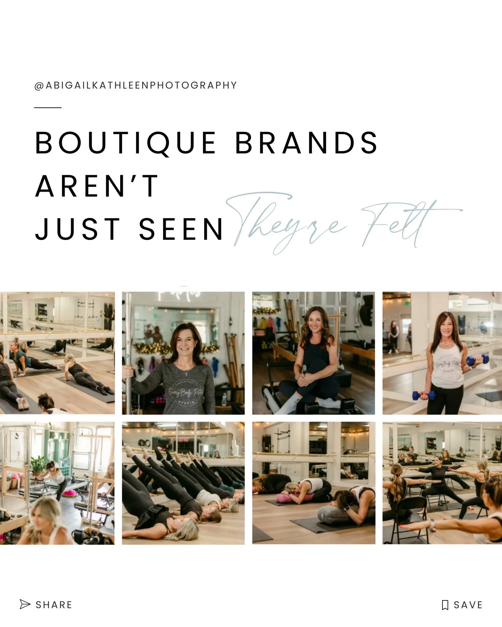 Boutique brands aren&rsquo;t just seen &mdash; they&rsquo;re felt.

That&rsquo;s exactly what we focused on during this recent branding session at Everybody Pilates Plus in Morgan City.

From in-studio headshots of each trainer to in-action images us