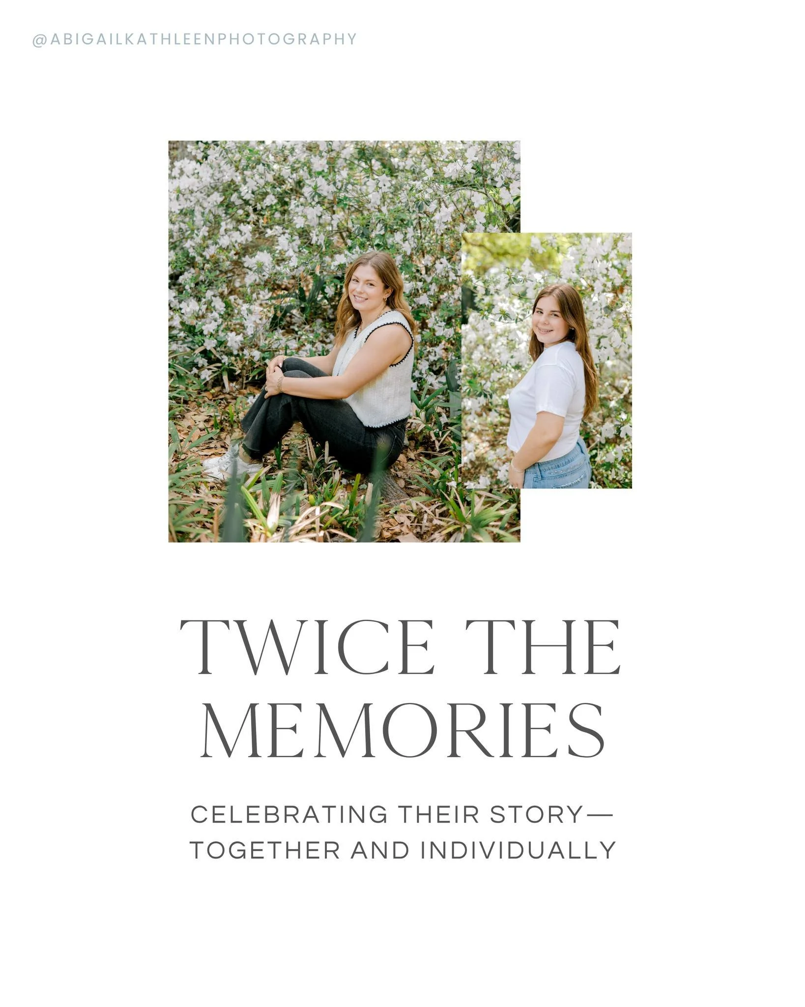 Two seniors. One unforgettable season 🤍

I just shared Lauren &amp; Renee&rsquo;s twin senior session at Avery Island&mdash;plus a look at the graduation cards and keepsakes their family chose to make this season last.

Read the blog here:
https://w