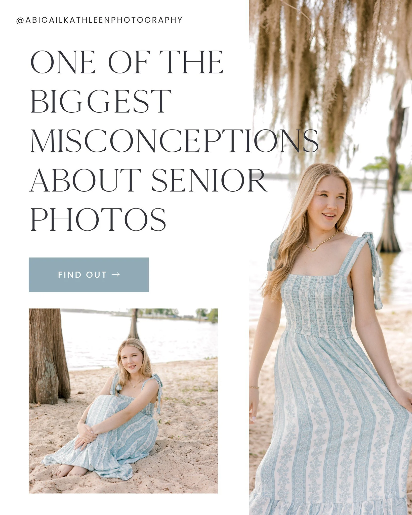 One of the biggest misconceptions about senior photos?
That you have to travel far to get beautiful images.

Riley&rsquo;s senior session at Lake End Park in Morgan City proves otherwise 🤍 Between the waterfront views, sandy beach area, and gorgeous